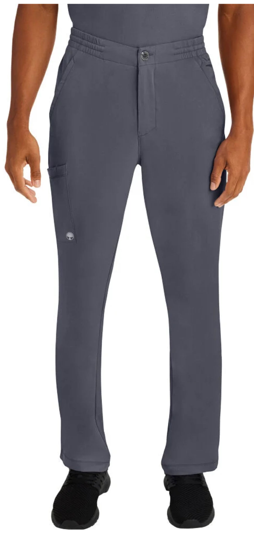 Healing Hands Men's Ryan Zip Fly Slim Fit Scrub Pant-Pewter