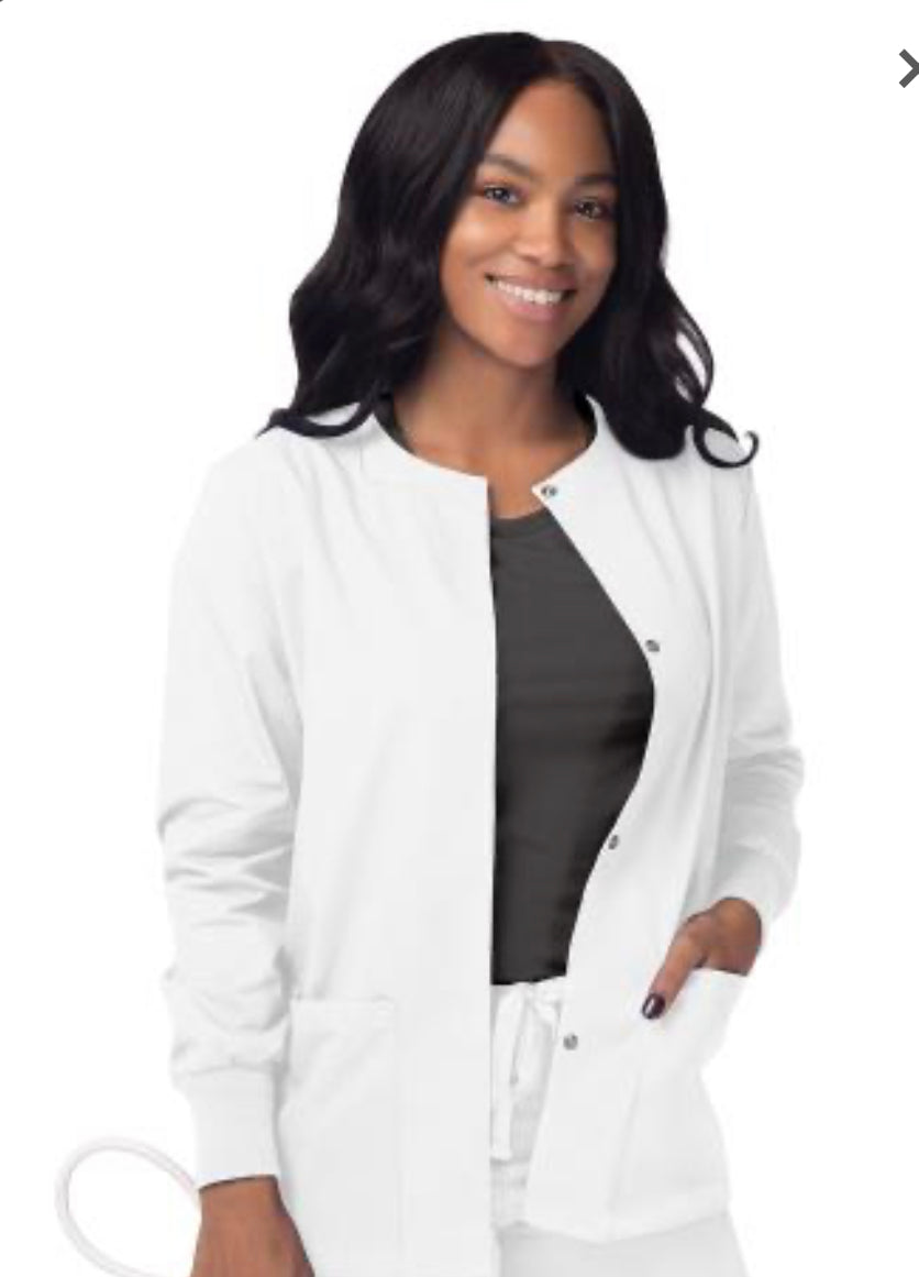 Value White Scrub Jacket